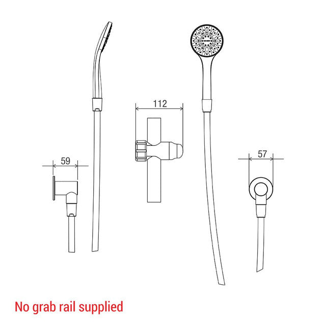 Glide Slide Shower Kit White/Chrome Streamjet™ WELS 5 Star - 6L/min