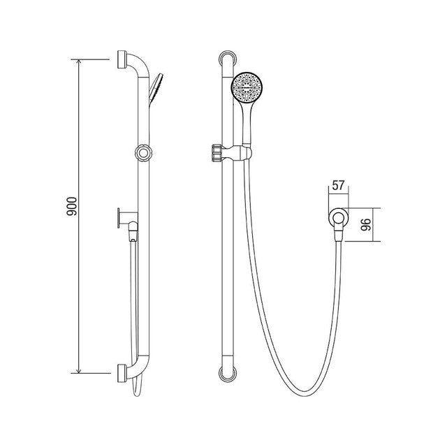Hoscare® Antimicrobial Shower WELS 5 Star - 6L/min 2000mm