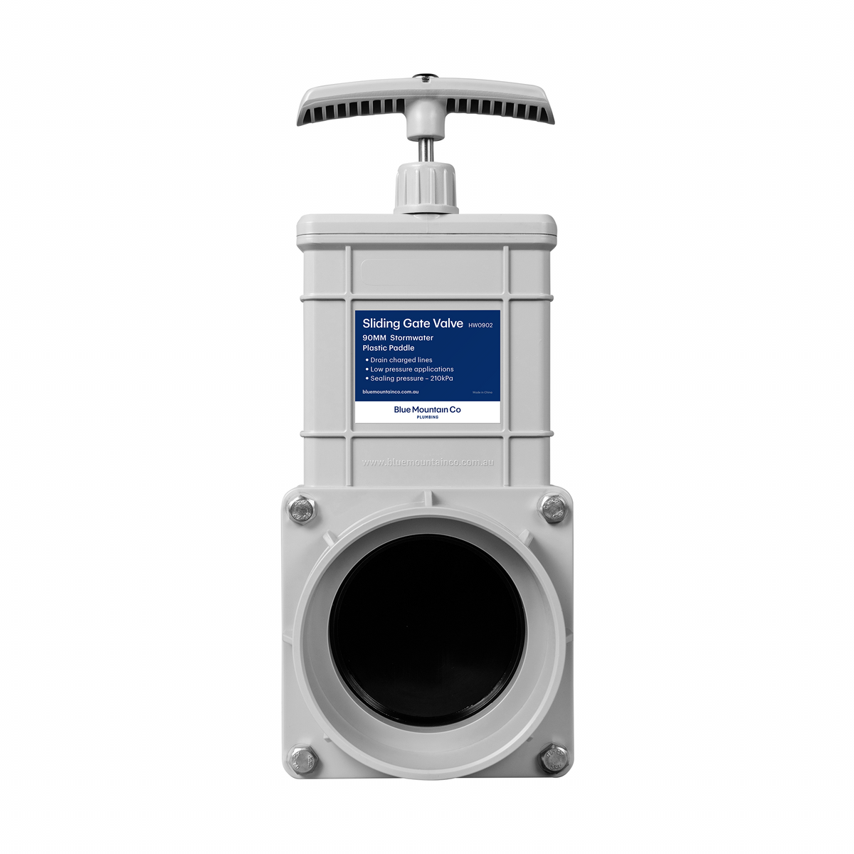 Sliding Gate Valve - 90mm & 100mm, Plastic or Stainless Steel Paddle