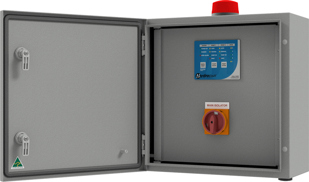 HydroSTART Dual Pump DOL Controller with Inner Door - 1 or 3 Phase