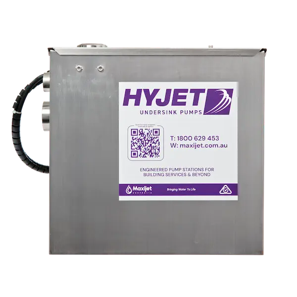 Hyjet Minilift 40 Stainless Steel Undersink Lifting Station with Alarm - 40L, 250W, 9m Head