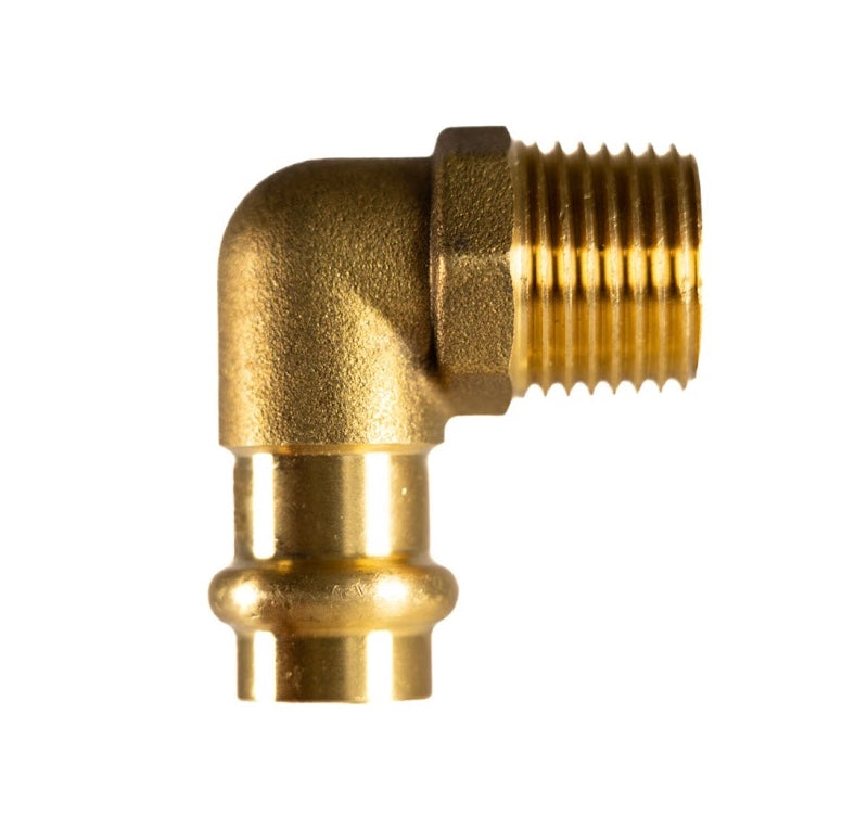 Water Copper Press Brass 90 Deg Elbow Male