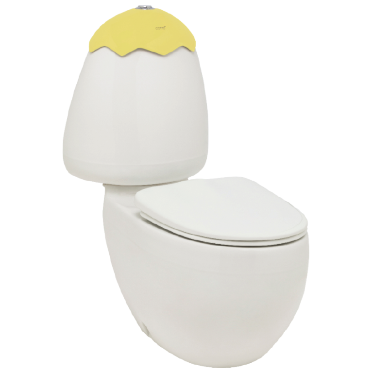 Egg Junior Close Coupled Suite, Lemon Cistern Lid, Standard Pan Connector