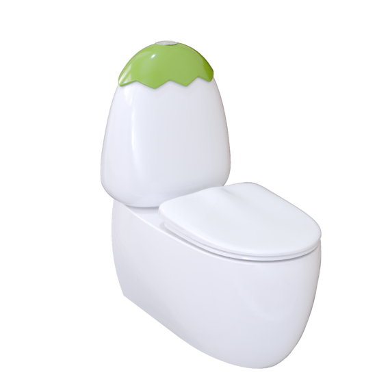 Egg Junior II Back To Wall Toilet Suite for Children with Green Cistern Lid