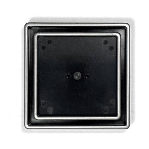 Square-shaped drain cover, designed for tile and vinyl applications.