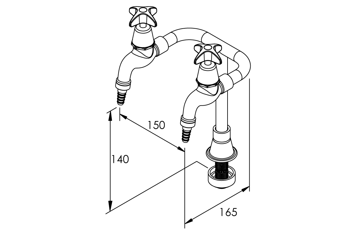 School Pattern Type 6 2 Way Laboratory Tap Standard