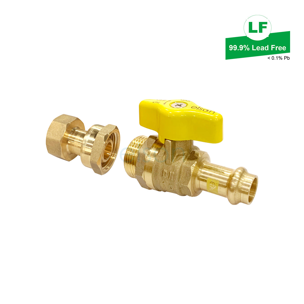 LF GAS UNION BALL VALVE LF DR BRASS G1/2 FI TO DN15 PRESS LF73732