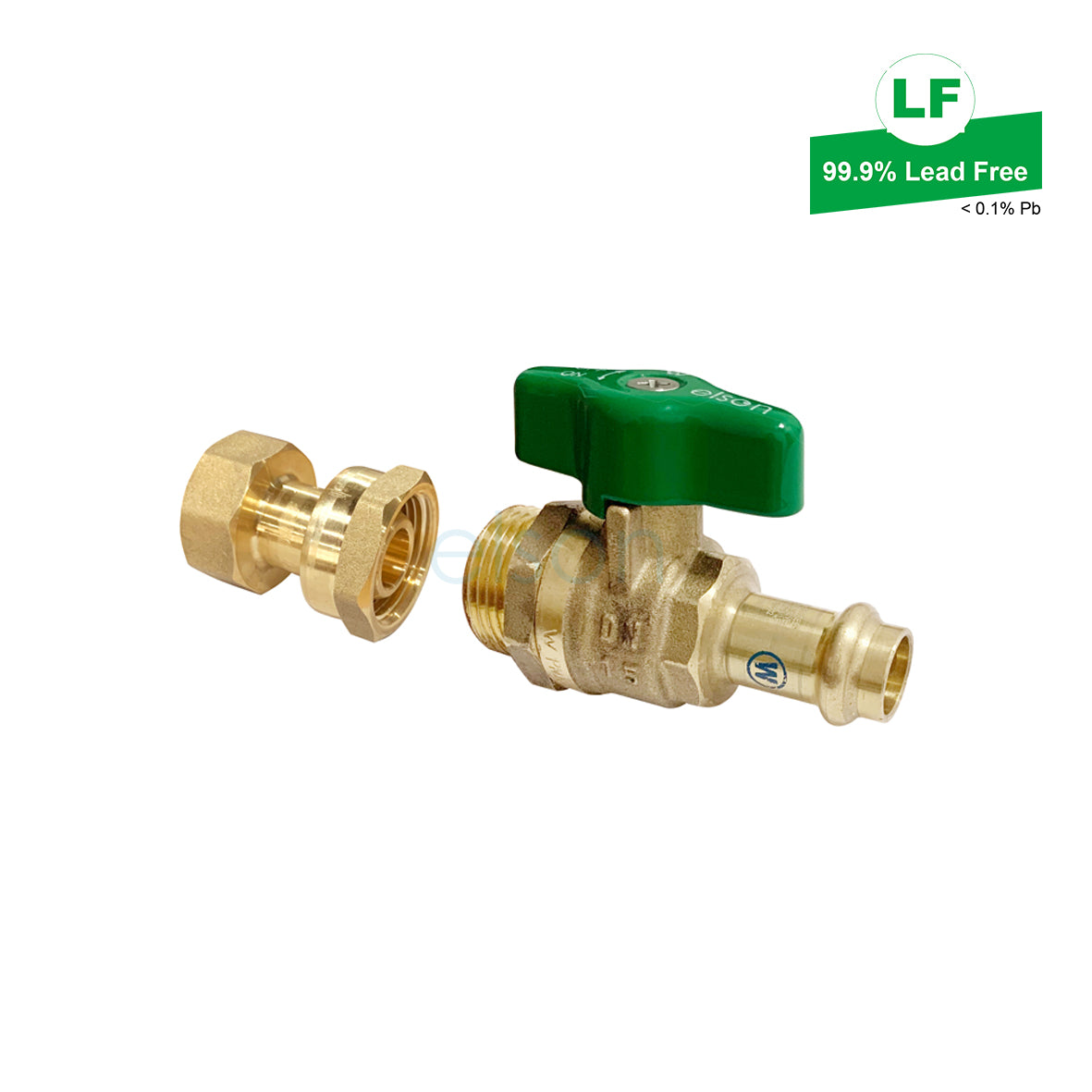 LF WATER UNION BALL VALVE LF DR BRASS G1/2 FI TO DN15 PRESS LF73832