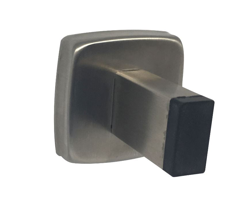 Coat Hook with Bumper - Concealed Fix in Satin Stainless Steel