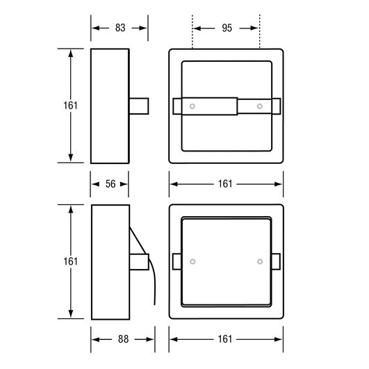 Surface Mounted Single Toilet Roll Holder
