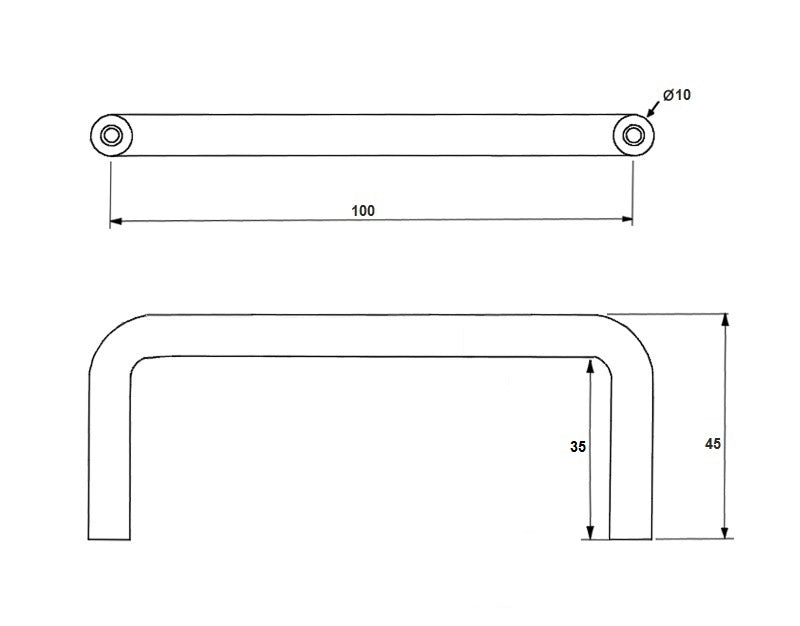 100mm Pull Handle in Satin Stainless Steel
