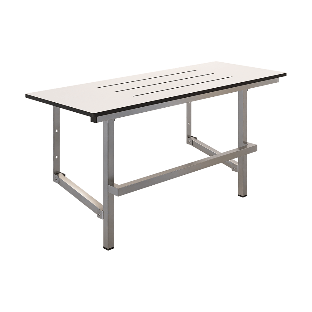 Accessible folding shower seat with handle in phenolic ML995_PH