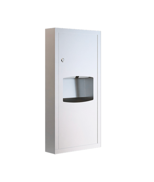 Paper Towel Dispenser & Waste Receptacle - Surface Mounted, Satin Stainless Steel, 365 x 720 x 115mm | ML710_SM_MK3