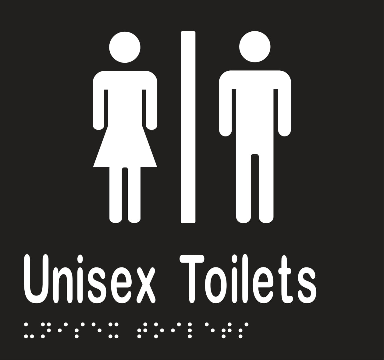 Unisex Toilets Divided Braille 160mmW x 150mmH
