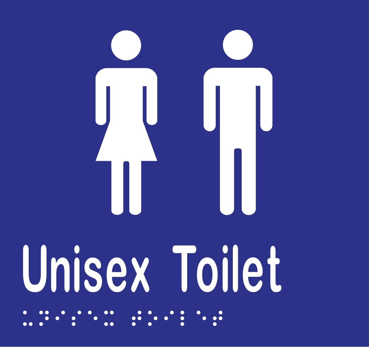 Unisex Toilet Braille 160mmW x 150mmH
