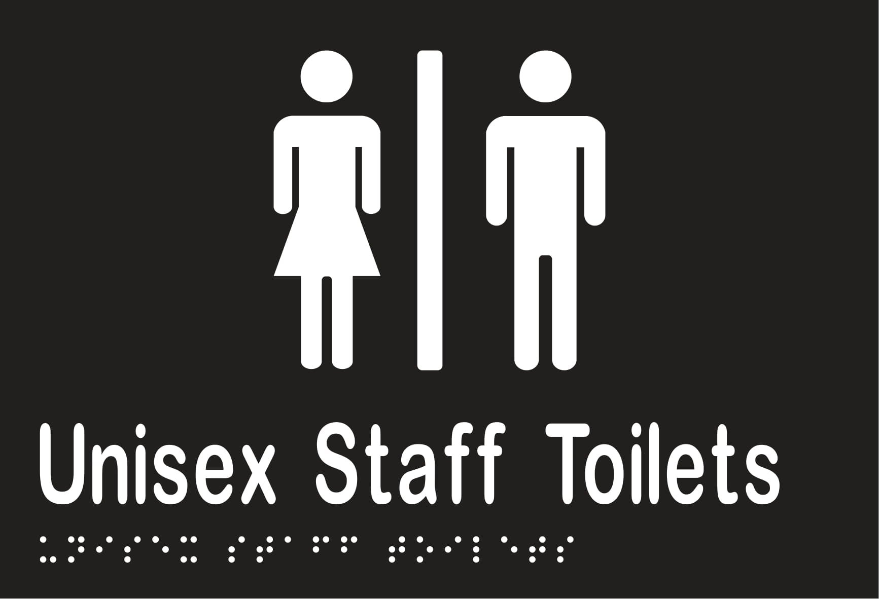 Unisex Staff Toilets Divided Braille 220mmW x 150mmH