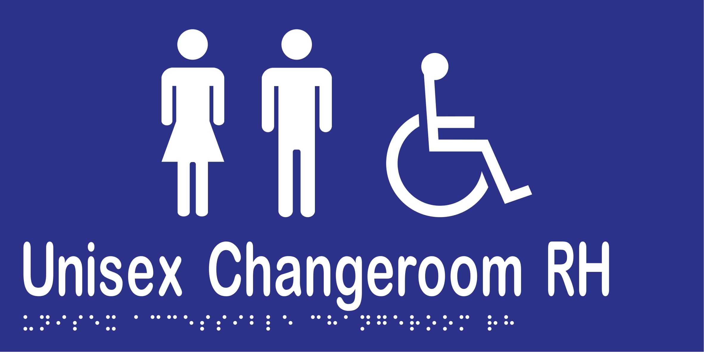 Unisex Accessible Changeroom RH Braille 300mmW x 150mmH