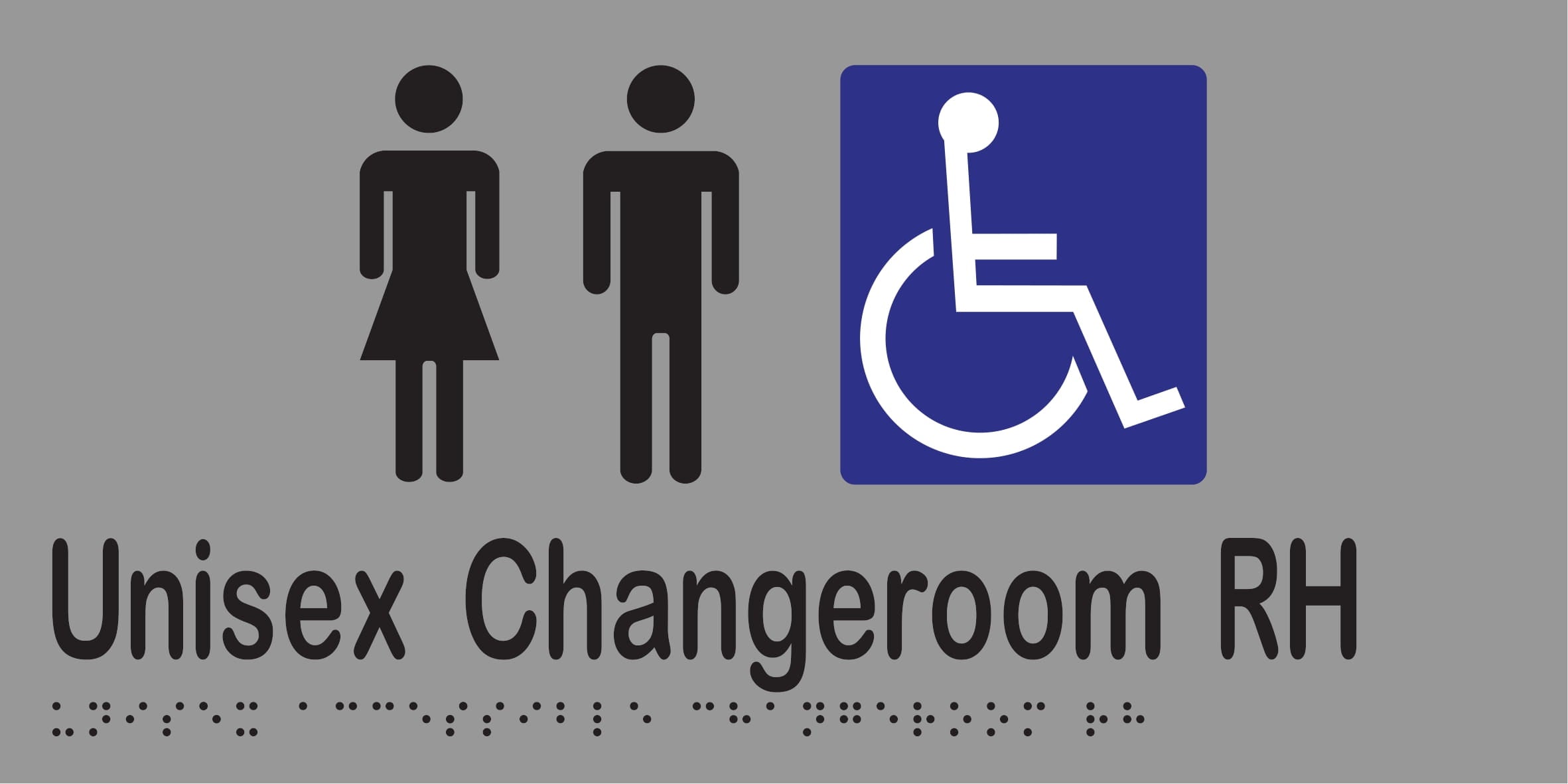 Unisex Accessible Changeroom RH Braille 300mmW x 150mmH