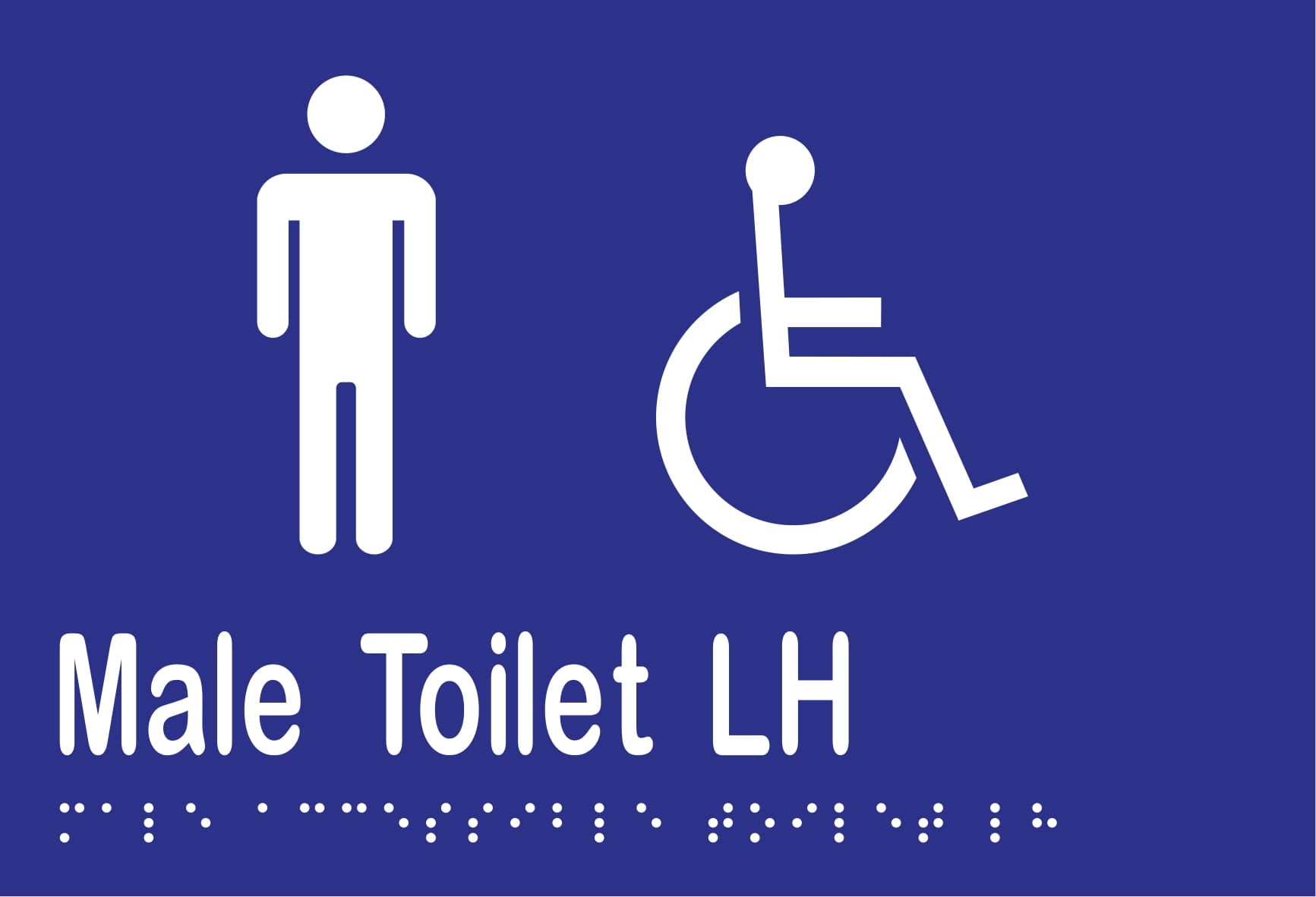 Male Accessible Toilet LH Braille 220mmW x 150mmH