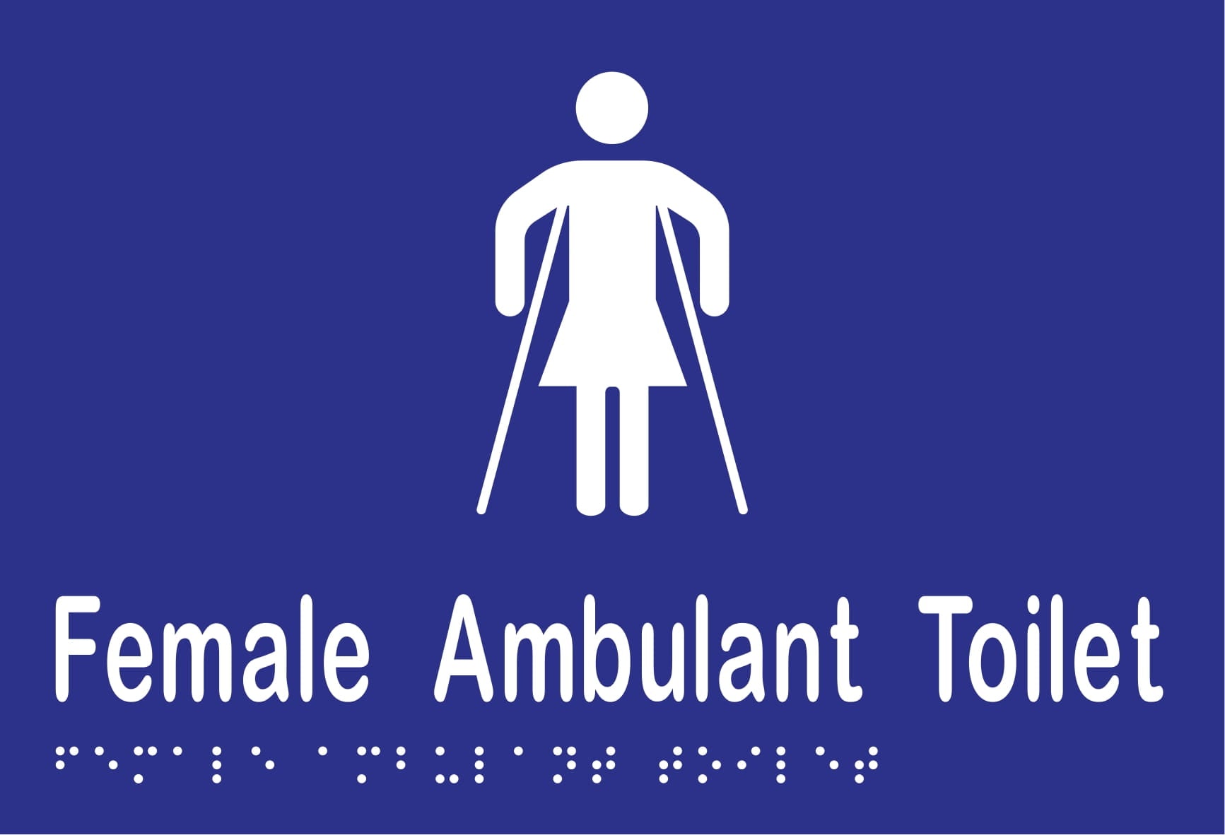Female Ambulant Toilet Braille 220mmW x 150mmH