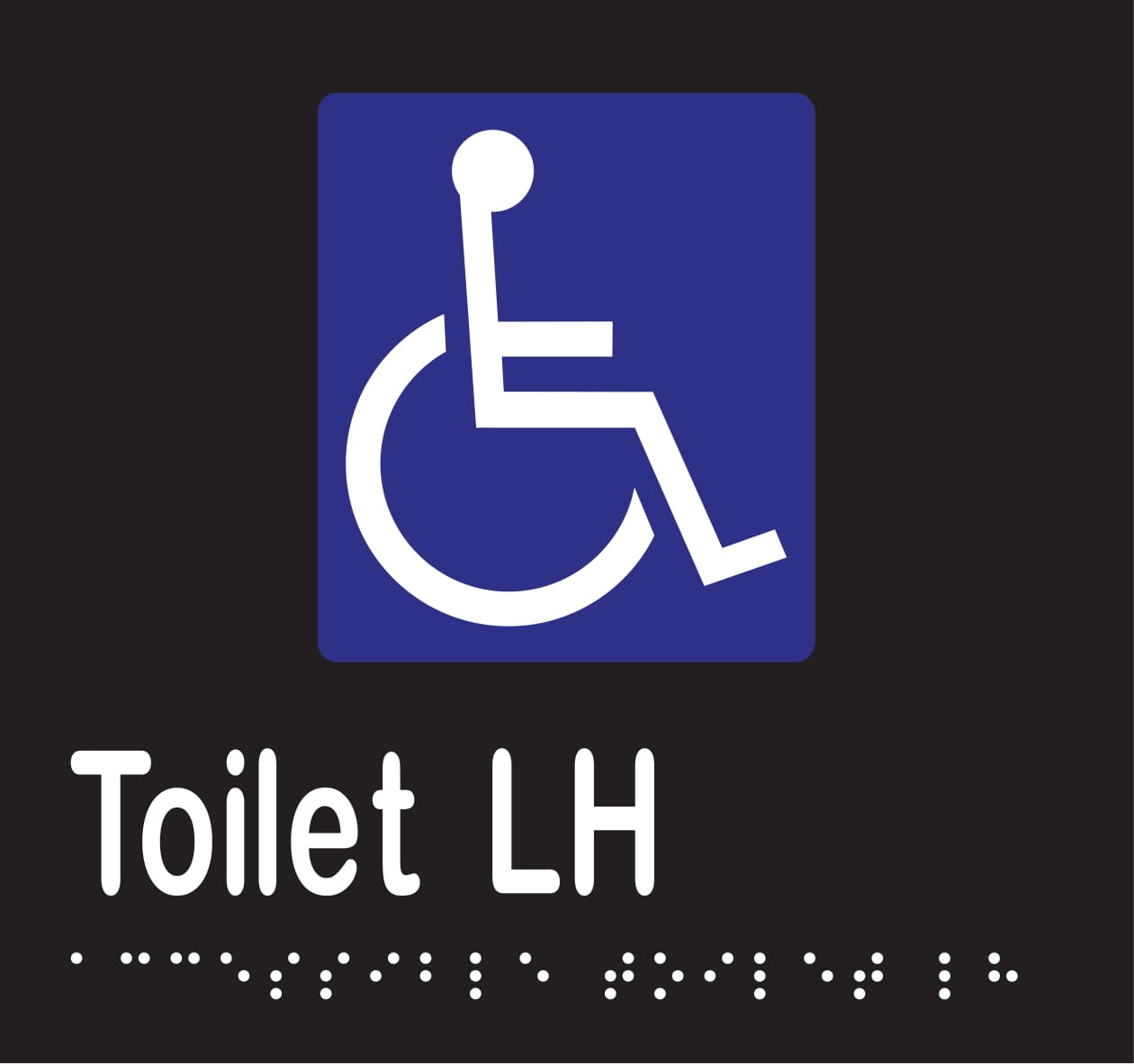 Accessible Toilet LH Braille