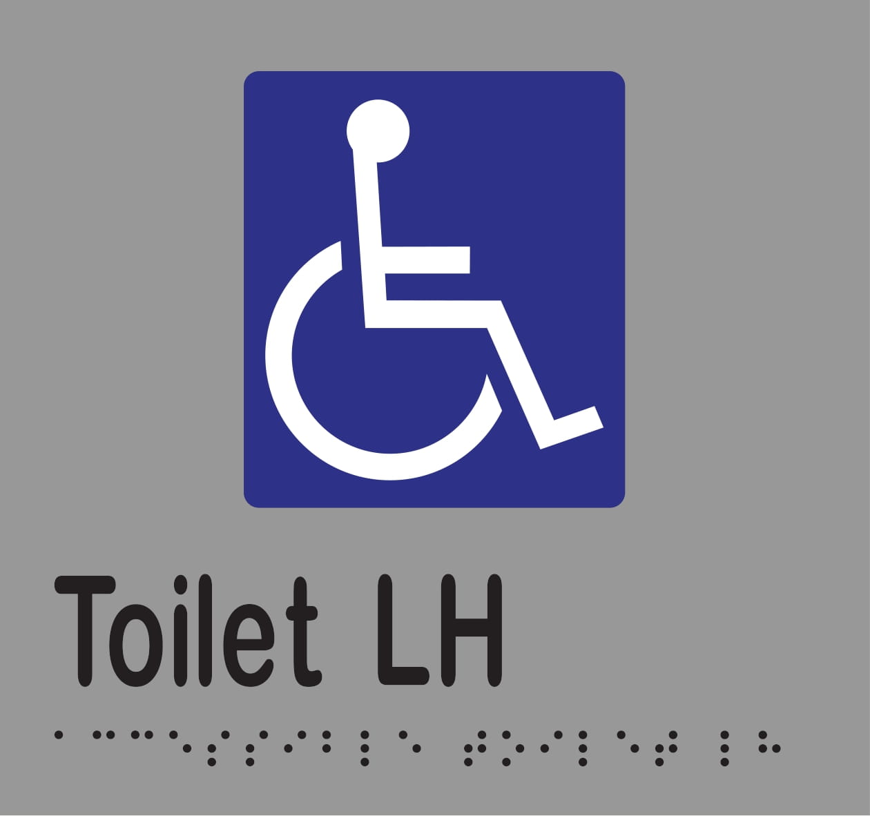 Accessible Toilet LH Braille 160mmW x 150mmH