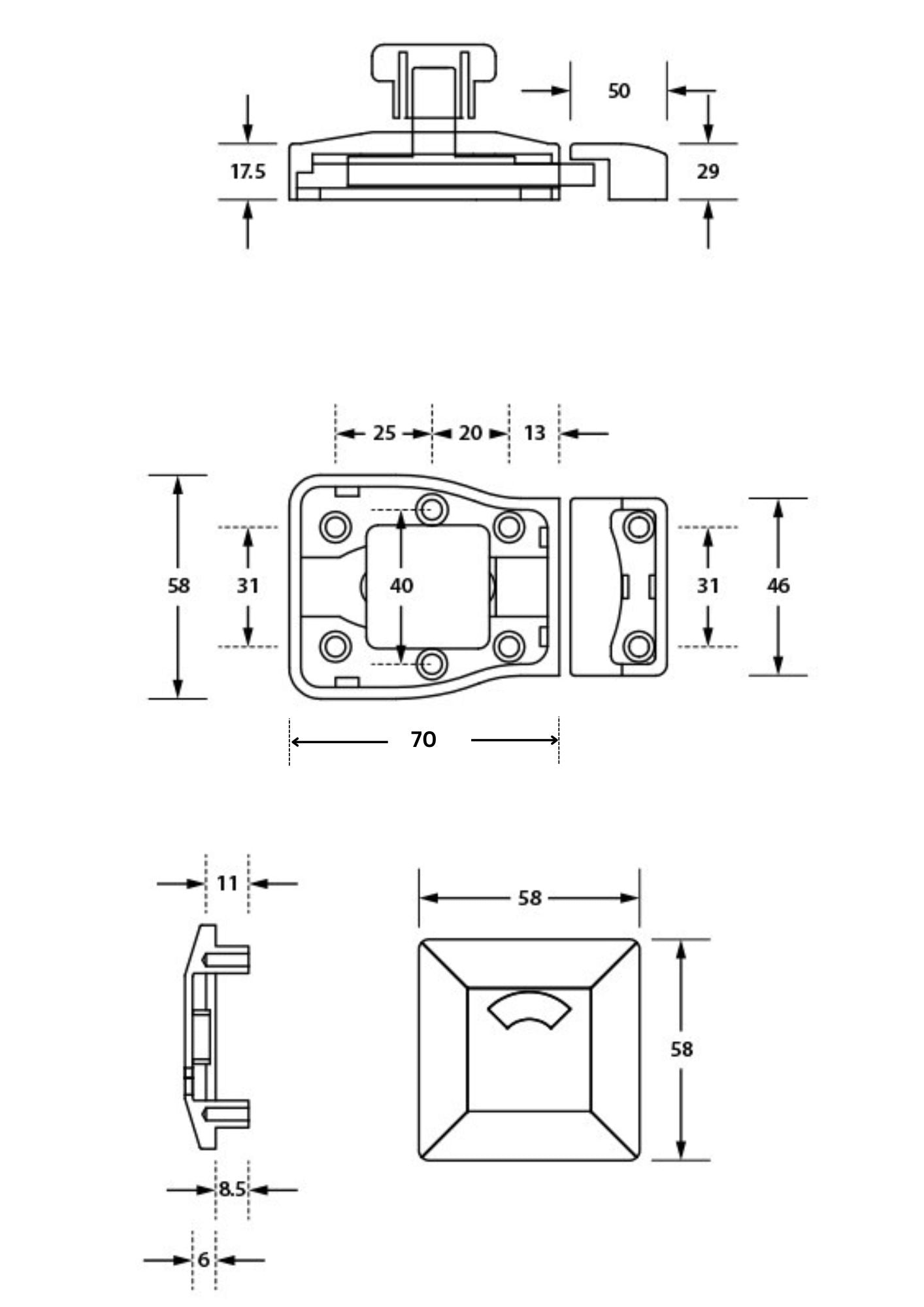 Moda Lock & Indicator Set in Satin Chrome Plate