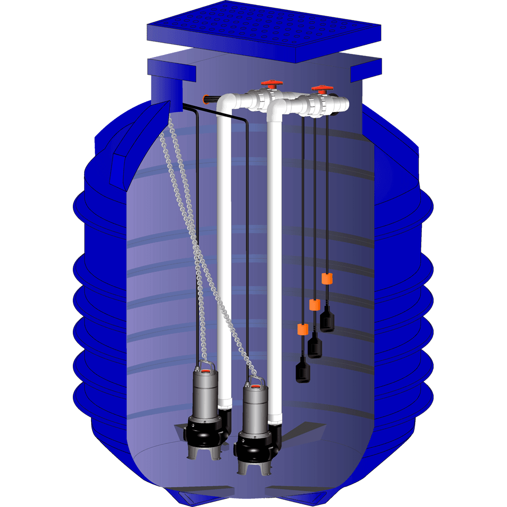 Maxijet Polyethylene Pump Well - 3000L, 1600mm Dia x 2125mm Deep