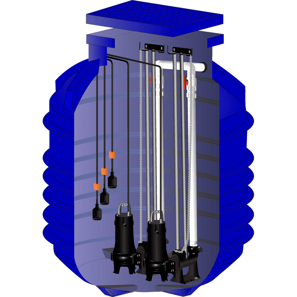 Maxijet Polyethylene Pump Well - 5000L, 1925mm Dia x 2500mm Deep