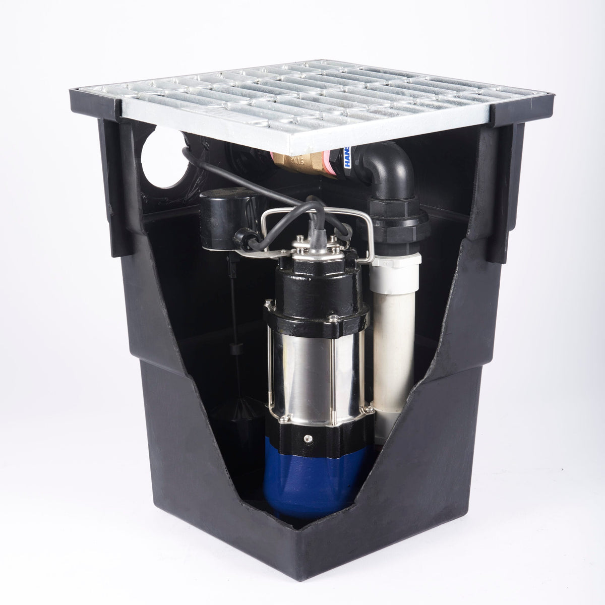 Hyjet Minipit 300 Stormwater Pump Pit with HV180-AV Pump - 345 x 345 x 450mm, Class A Grate