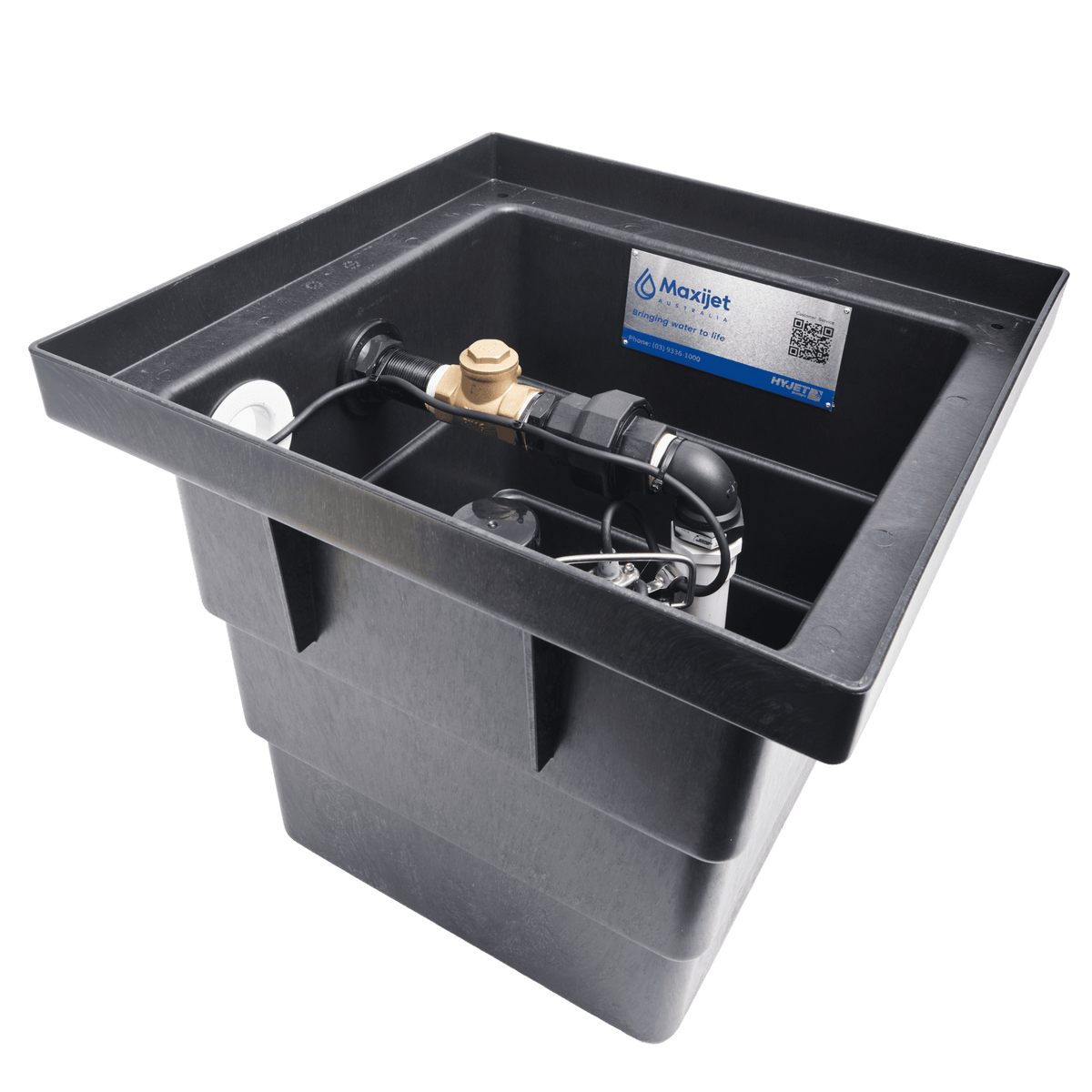 Hyjet Minipit 600 Stormwater Pump Pit with Vortex Pump - 710 x 710 x 660mm, Class A Grate