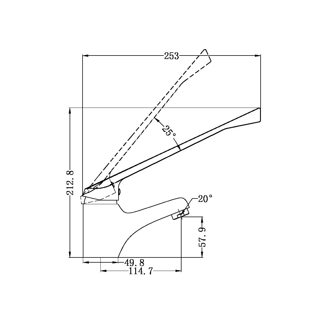 Care Basin Mixer Extended Handle