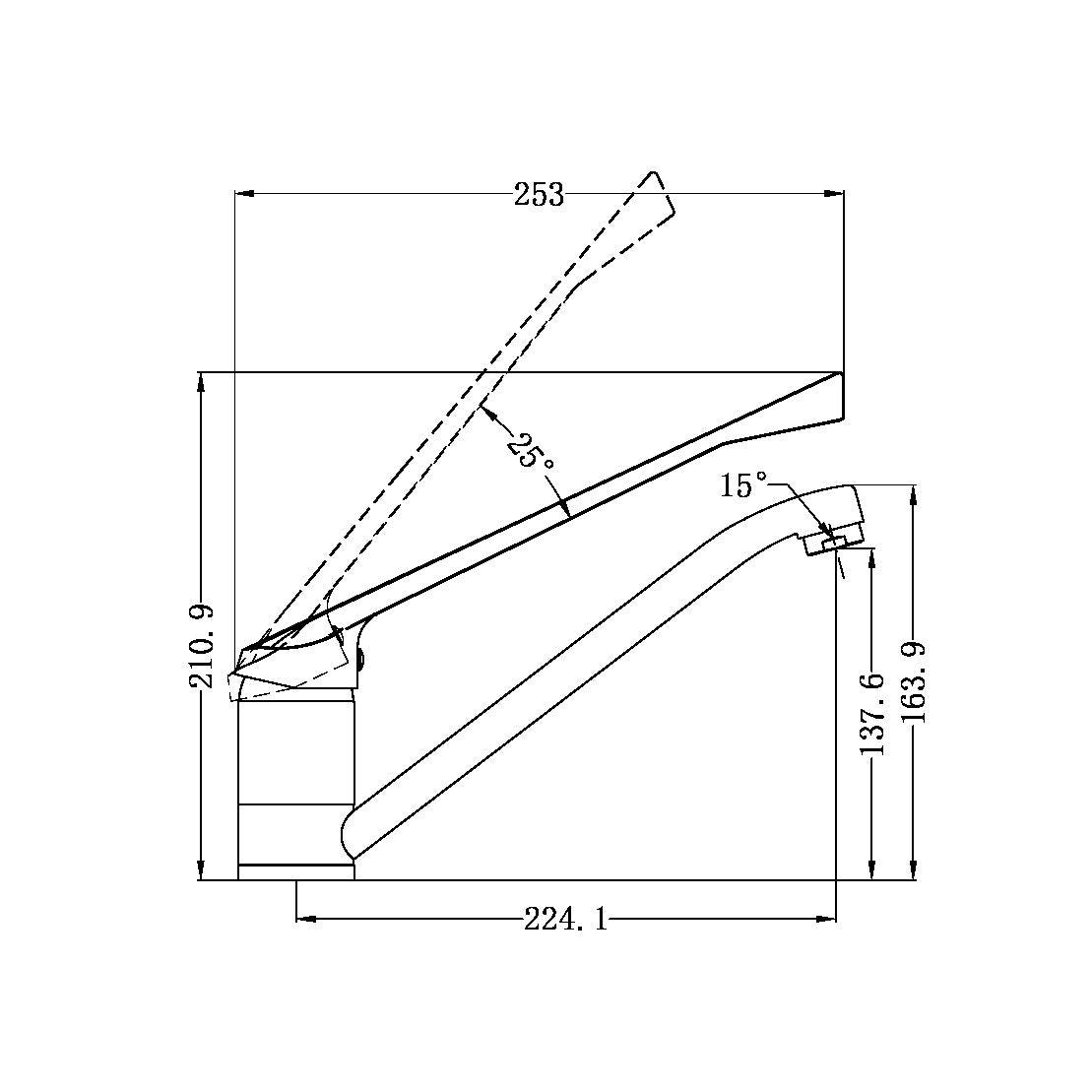 Care Sink Mixer Extended Handle