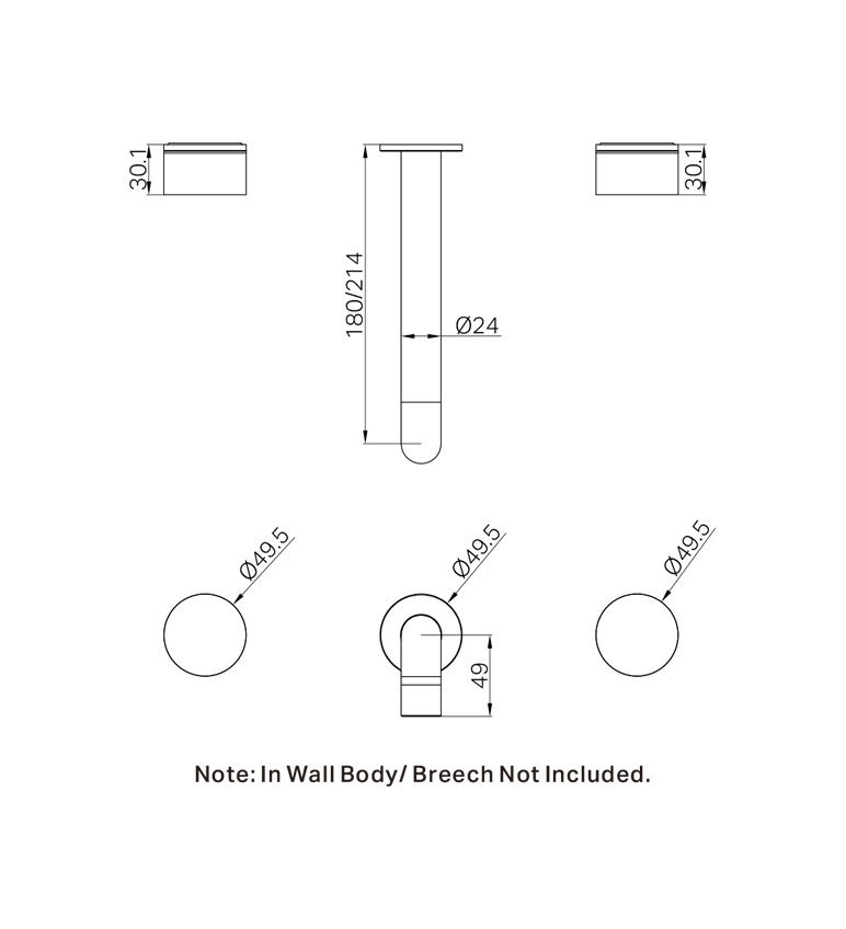 Kara Wall Basin Set Brushed Bronze