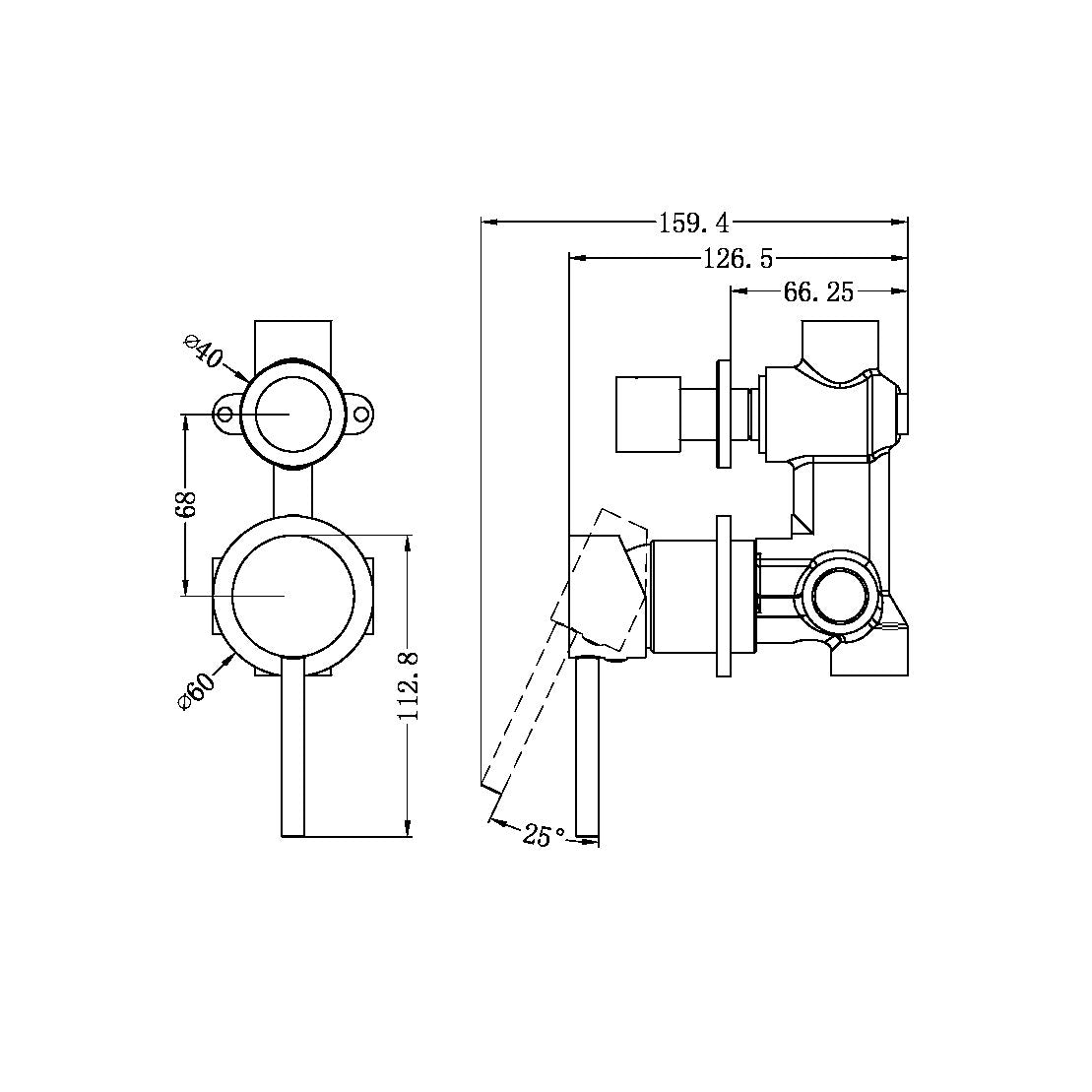 Dolce Shower Mixer With Divertor Separate Back Plate