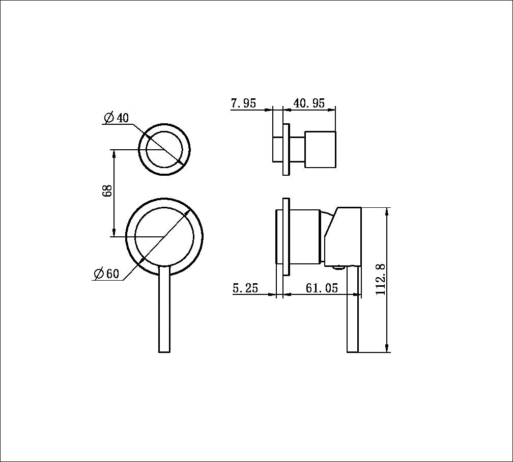 Dolce Shower Mixer With Divertor Separate Back Plate Trim Kits Only