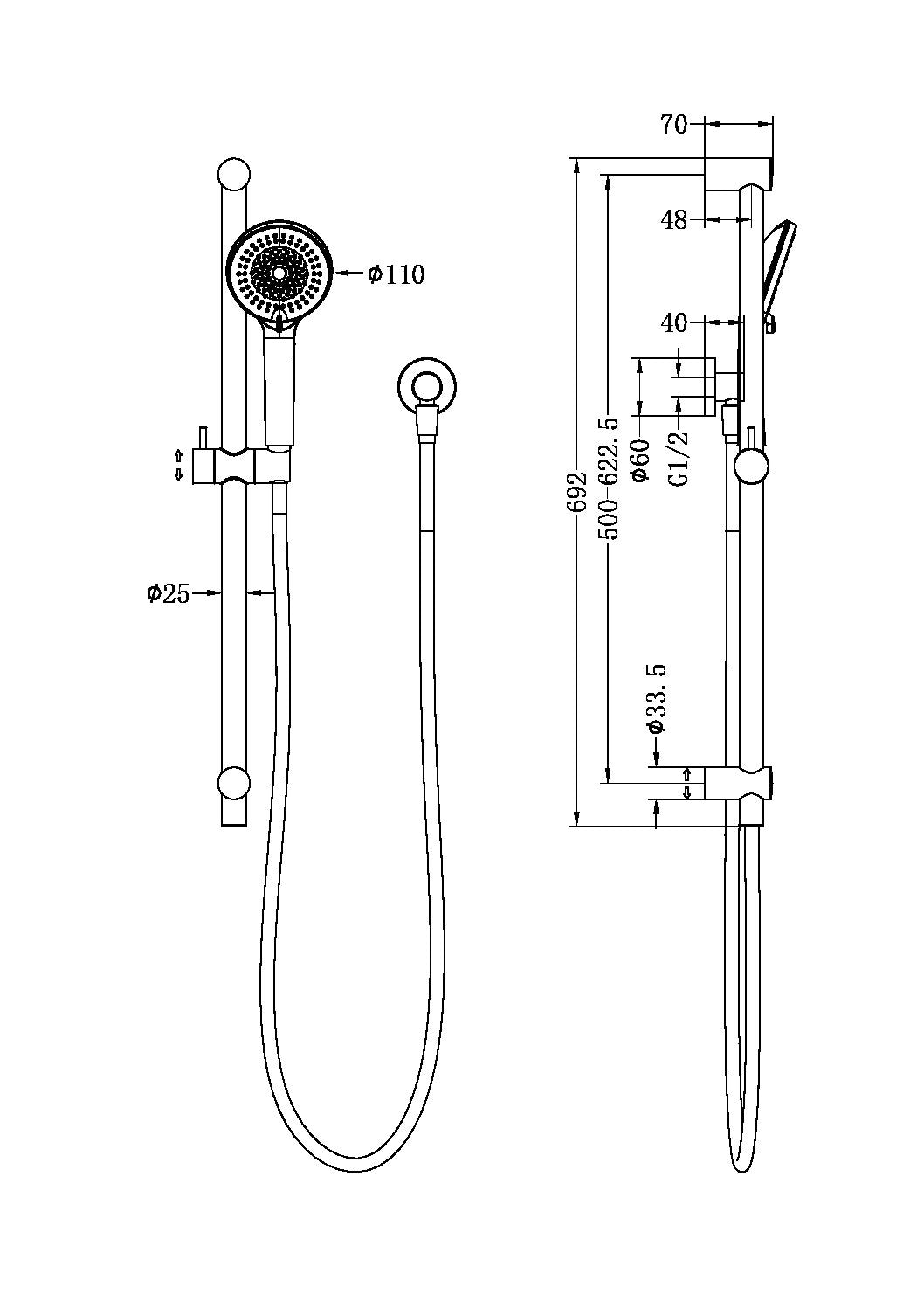 Builder Budget Shower Rail
