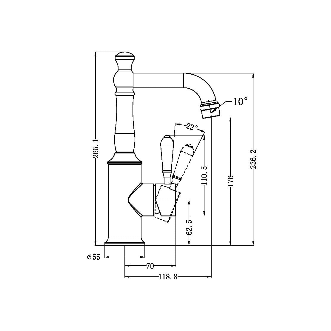 York Basin Mixer With Porcelain Lever