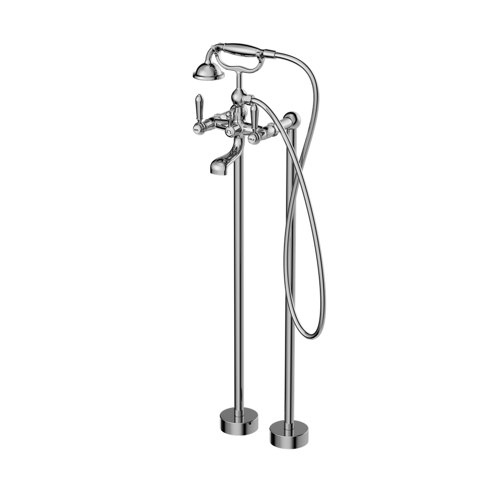 York Freestanding Bath Mixer with Metal Hand Shower