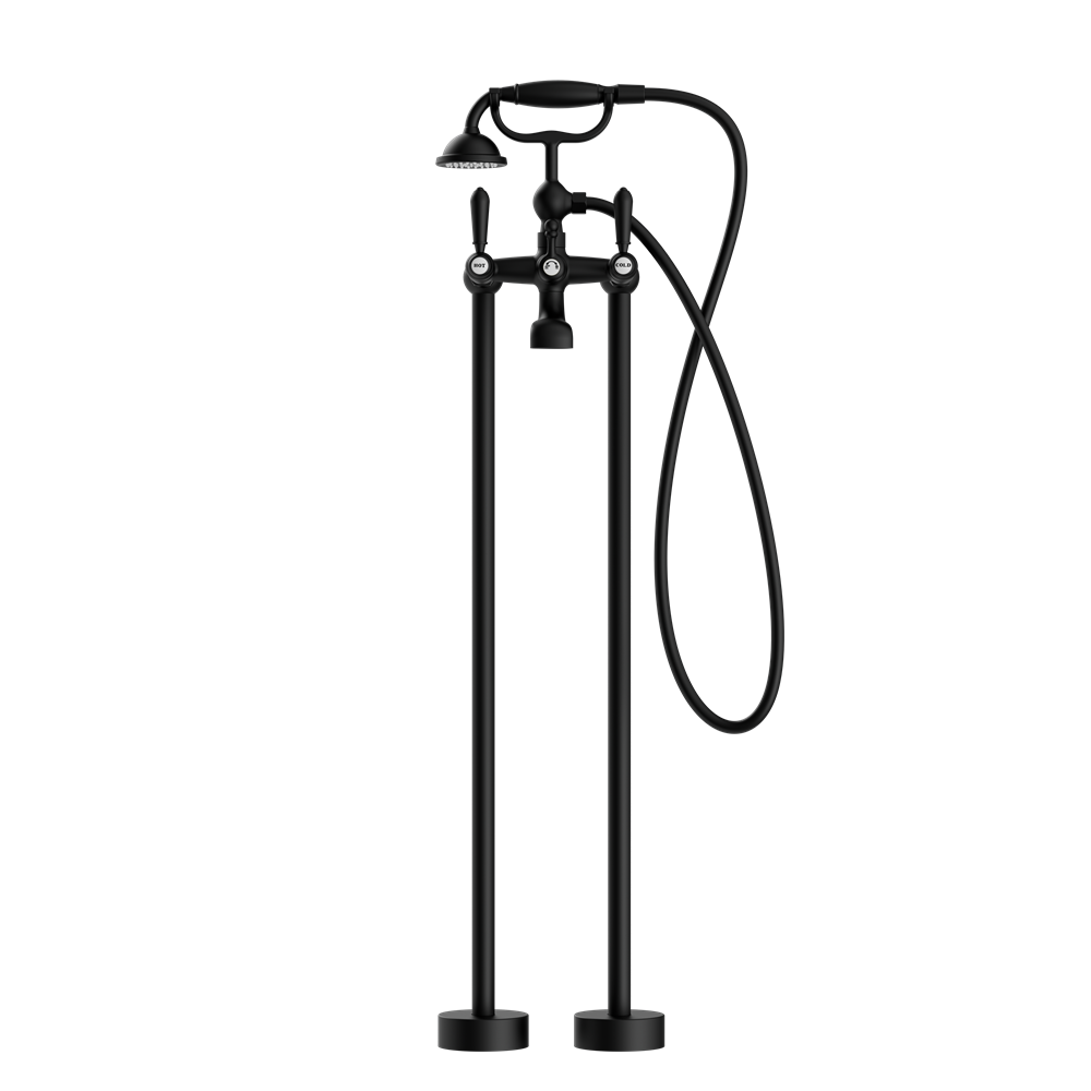 York Freestanding Bath Mixer with Metal Hand Shower