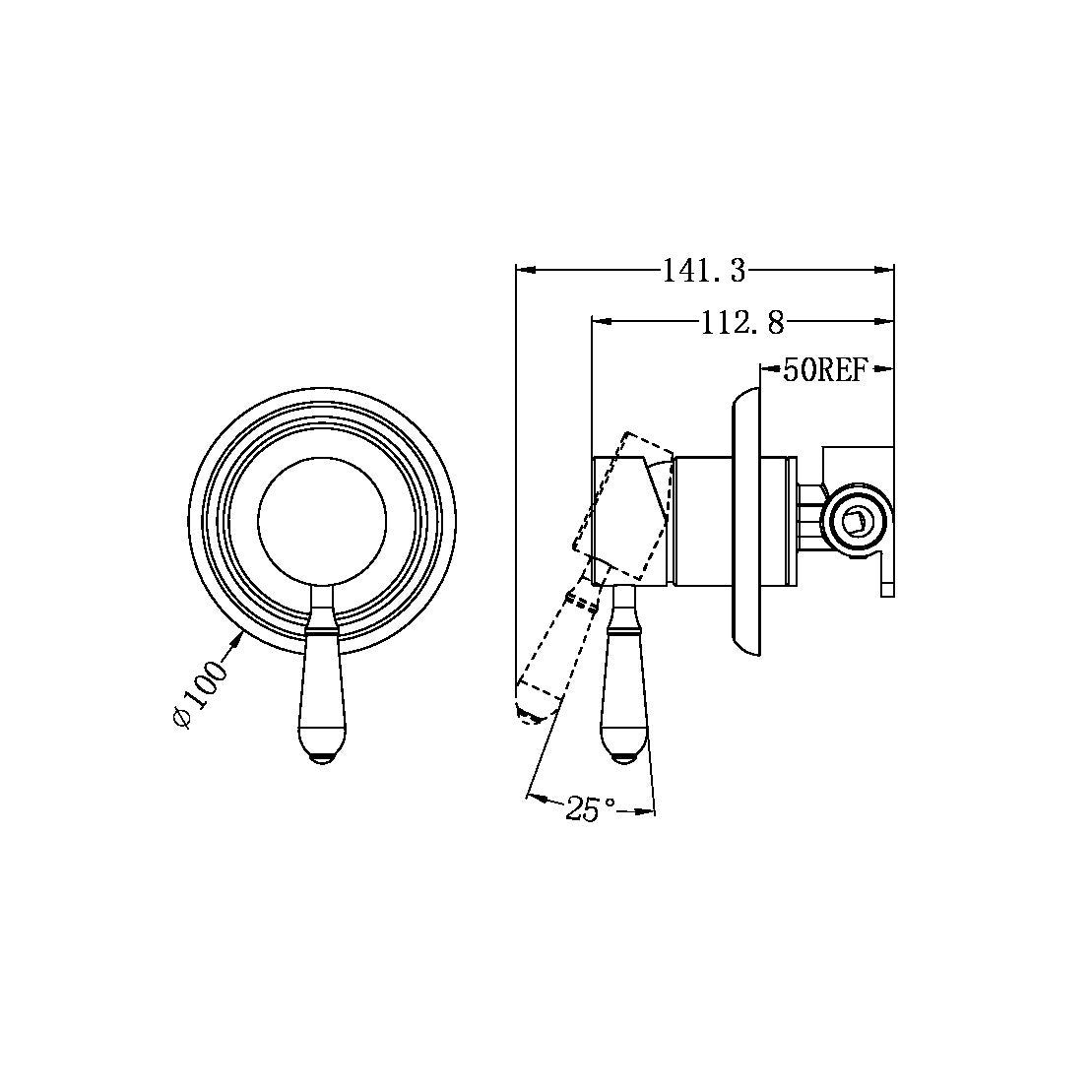 York Shower Mixer With Metal Lever