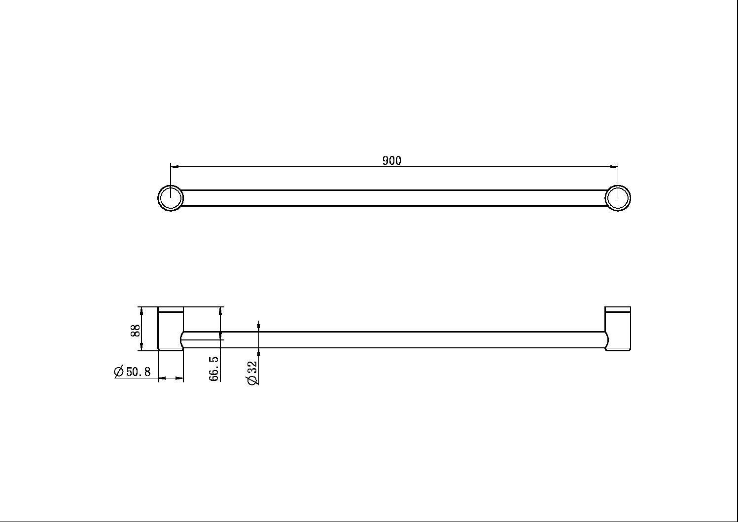 Mecca Care 32mm Grab Rail 900mm