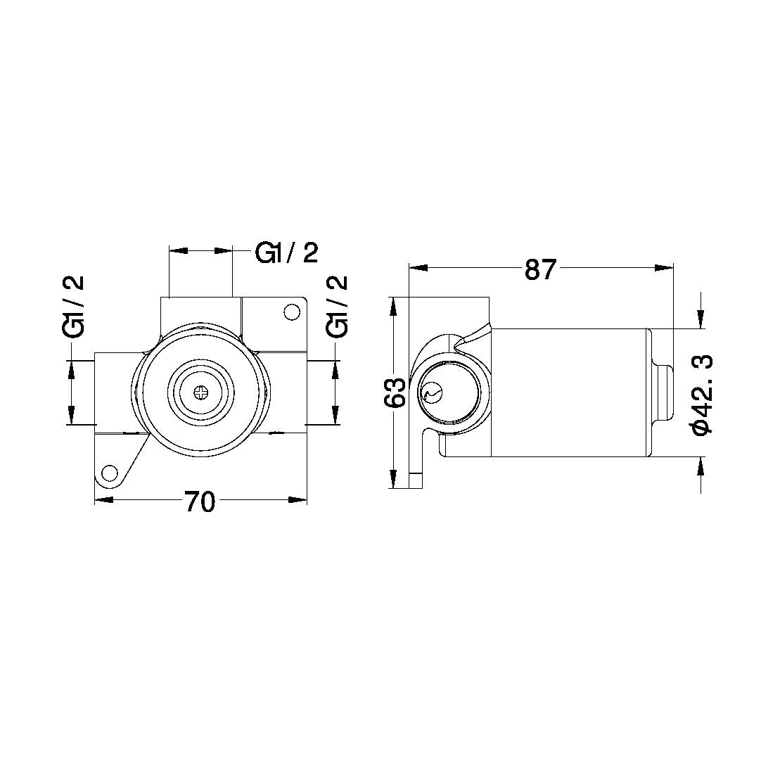 Premium 35mm Universal Shower Mixer Body Only