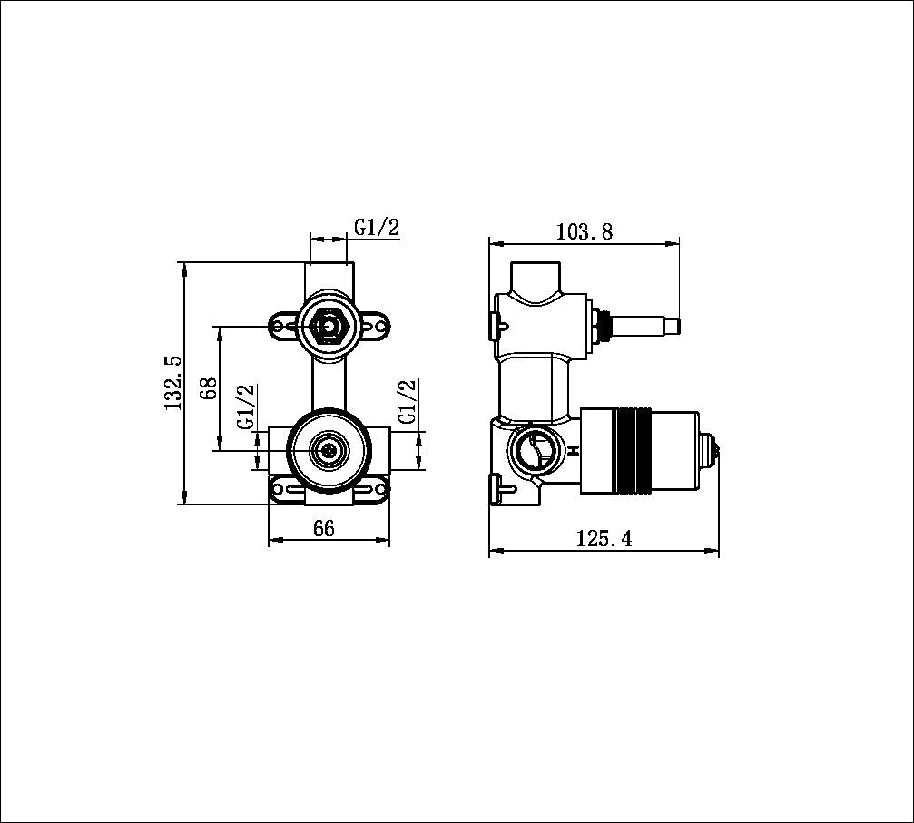 Premium 35mm Universal Shower Mixer With Divertor Body Only