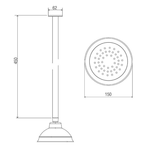 Paddington Vertical Arm 450mm Length