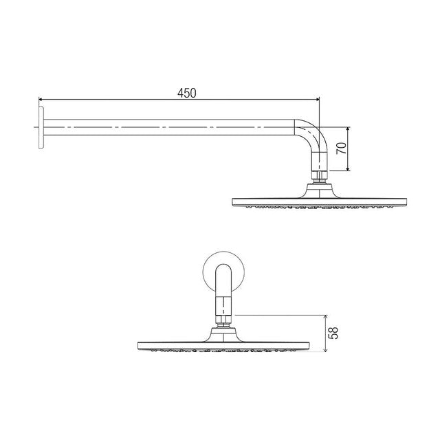 Cosmic Horizontal Arm 450mm Chrome WELS 3 Star - 9L/min