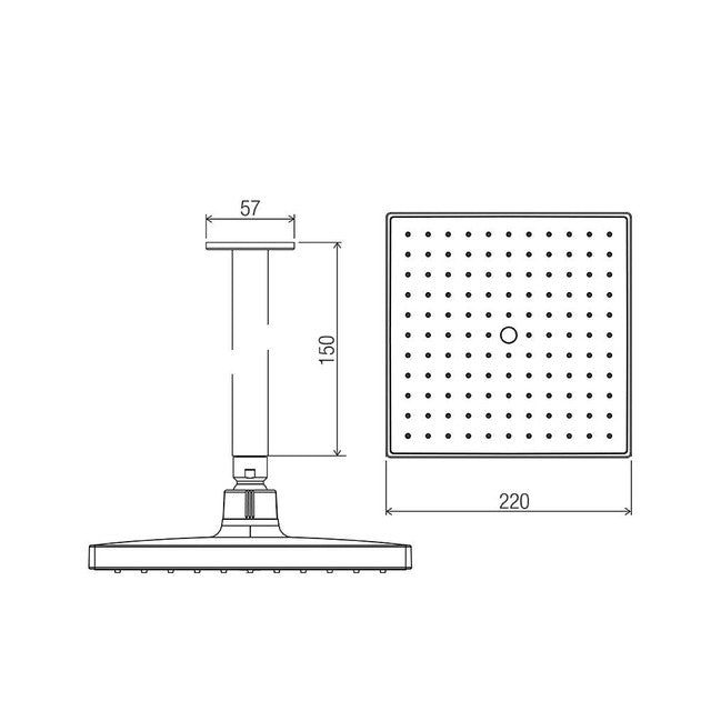 Quewb Vertical Arm Chrome Length 600mm