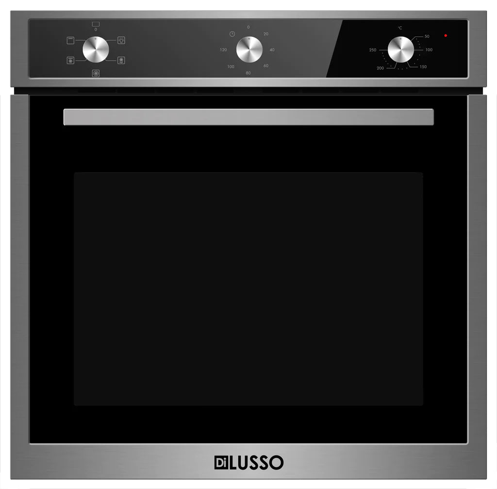 Electric Oven 600mm 5 Function - Black glass with stainless steel trim