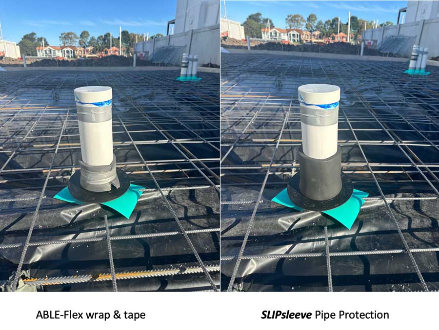 SlipSleeve Protective Pipe Sleeve — Fire Rated Foam, Concrete Penetration Protection