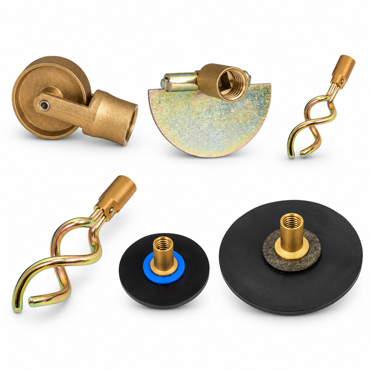 plumBOSS Poly Lockfast Accessory Kit - Clearing Wheel, Drop Scraper, Worm Screws, 4in & 6in Plungers | PBKIT-LOCKFAST-ACC